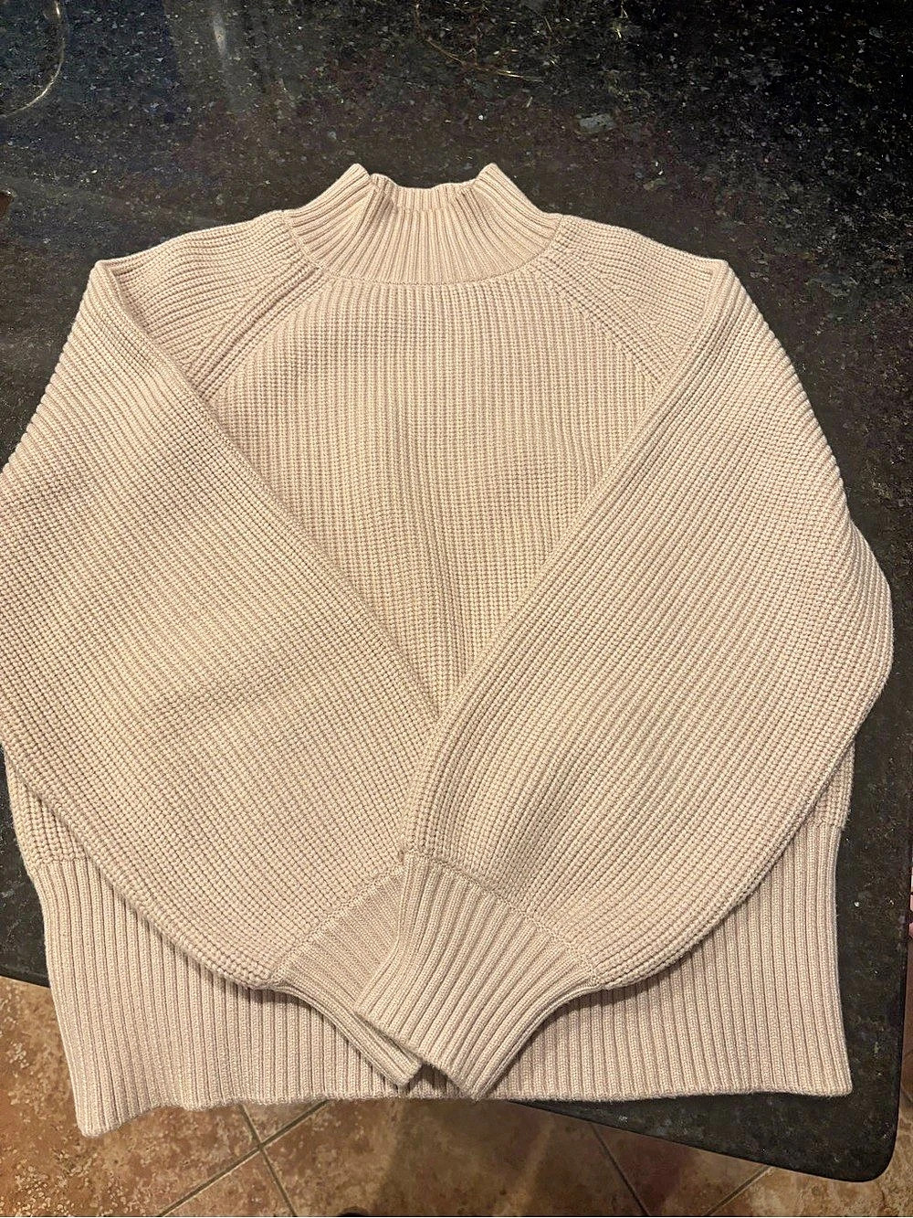 Varley Martina High-Neck Rib Knit Sweater Pink